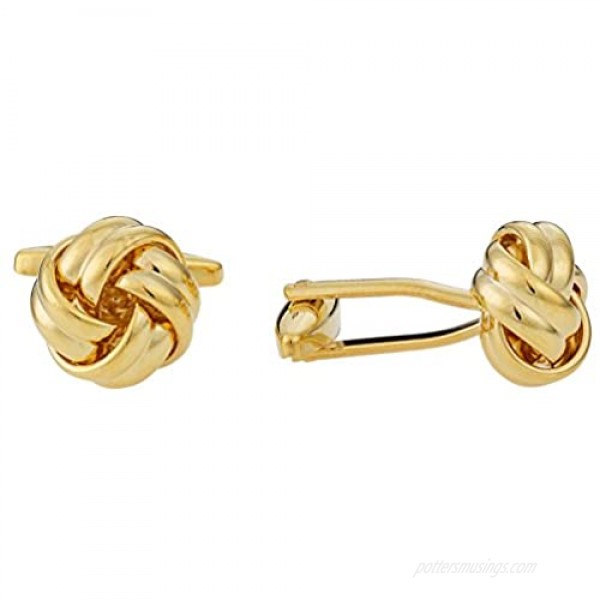 Cuff-Daddy Mens Fashion Unique Classic Woven Gold Knot Cufflinks with Presentation Jewelry Box Suitable for Gifting Special Occasions Business Shirt Studs Classic Design Cufflinks