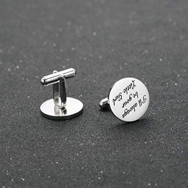 Dec.bells Jewellery Cufflink I Will Always Be Your Little Girl Dad Father Tie Bar Mens Wedding Father of The Bride Gifts