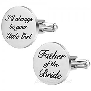 Dec.bells Jewellery Cufflink I Will Always Be Your Little Girl Dad Father Tie Bar Mens Wedding Father of The Bride Gifts