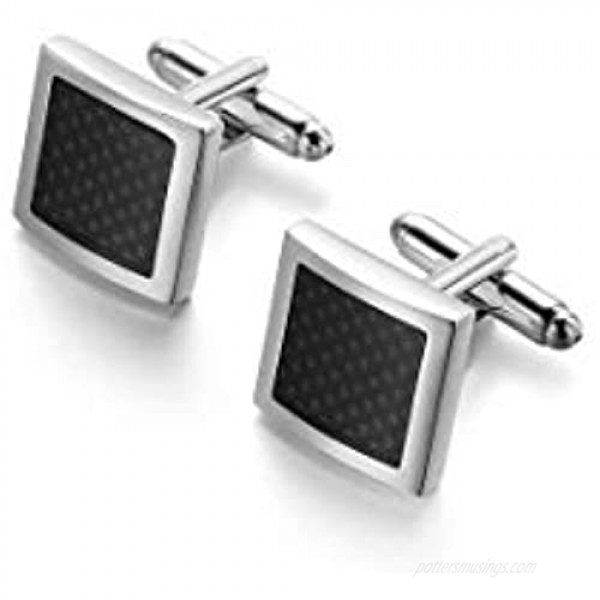 DORICUFF Cufflinks for Men Gift Set Simple Modern Stylish Elegant Men’s Cuff Links Gift Box for Dad Father Husband Boyfriend or Friends 4pairs 6 Pairs 8 pairs12 Pairs New Year