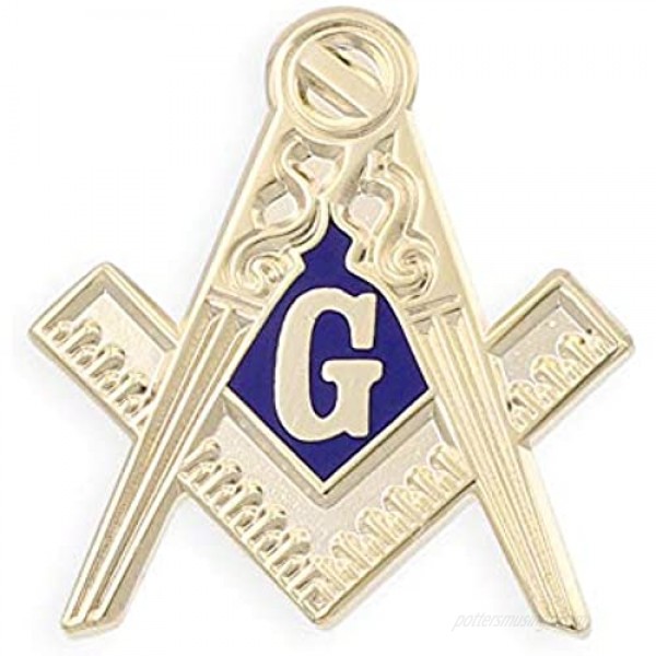 Forge Masonic Compass Enamel Gold Lapel Pin