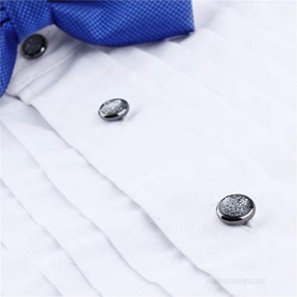 HAWSON Cufflinks and Studs Set Crystal for Men's Tuxedo Shirt for Wedding Party Accessories - Business Wedding Accessories