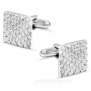 LeCalla Men's Sterling Silver Cufflinks for Dad Father Grand-Father