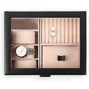 Natico Watches Custom Accessories Case for Bracelets  Watches  Rings  Earrings and Cufflinks  Black (100-102403)