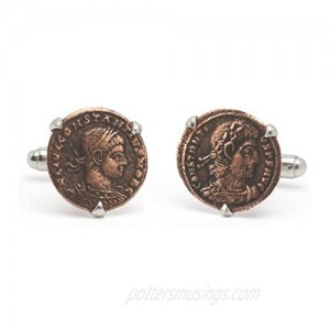 Tokens & Icons Bronze Roman Coin Cufflinks (55RC)
