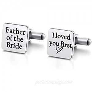 Ukodnus Father of The Bride Cufflinks  Father of The Bride Gift from Daughter  Gift for Dad on Wedding Day  I Loved You First Cuff Links