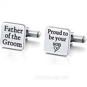 Ukodnus Father of The Groom Cufflinks  Father of The Groom Gift from Son for Wedding  Proud to be Your Son Cuff Links