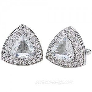 Vittorio Vico Triangular Crystal Diamond Set Cufflinks by Classy Cufflinks