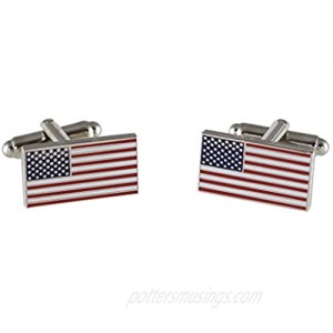WizardPins Official American Flag Cufflinks (5 Sets Silver)