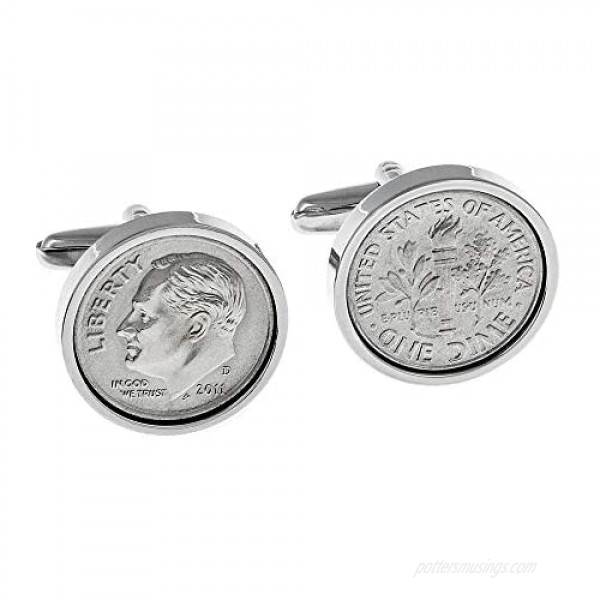 Worldcoincufflinks -10th Wedding Anniversary - Tin Anniversary - Genuine 2011 Mint Coin Cufflinks