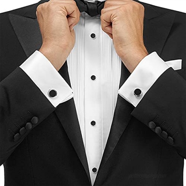 Zealmer 316L Stainless Steel Cufflinks Shirt Studs Business Wedding Gifts for Men
