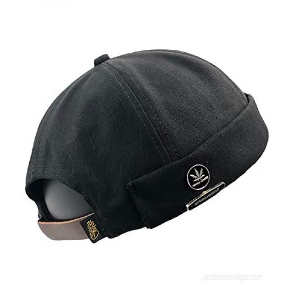 jerague Cotton Brimless Docker Cap Adjustable Street Casual Lovers Visor-Less Sailor Skullcap Beanie Hat