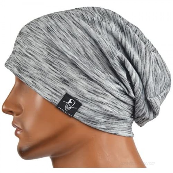 JESSE · RENA Men's Chic Striped Thin Baggy Slouch Summer Beanie Skull Cap Hat