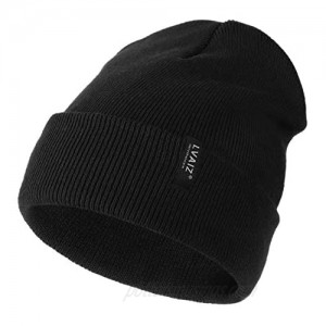 Mens Winter Knitted Beanie Slouchy Cuffed Rib Knit Watch Hat Acrylic Plain Skull Cap for Men
