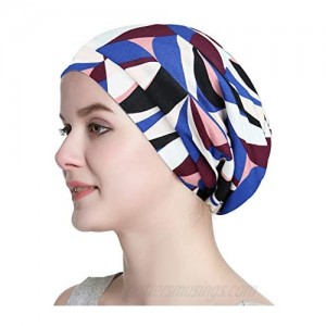 Satin Sleeping Cap for Curly Hair Women Floral Hair Cover Bonnet Stay All Night