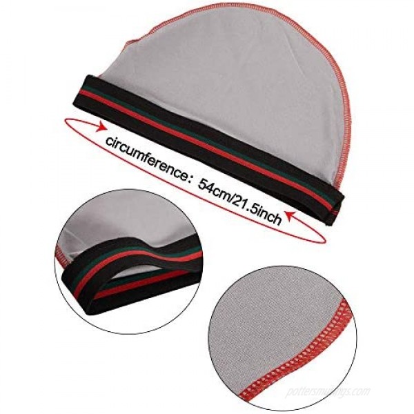 Silky Wave Caps Elastic Band for 360 540 and 720 Waves for Men Silk Material 6 Pieces (Color 1)