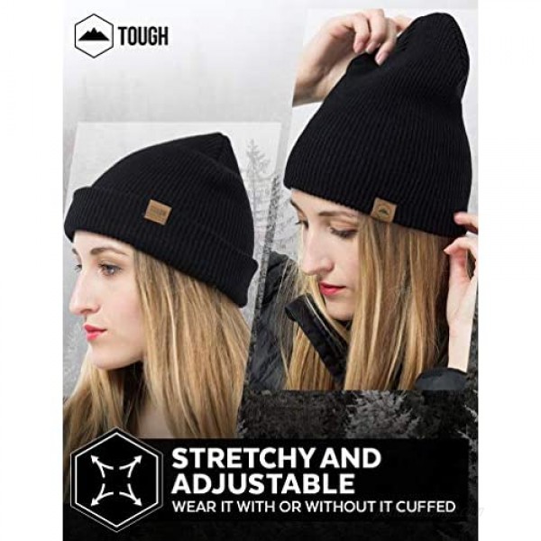 Winter Beanie Knit Hats for Men & Women - Daily Knit Ribbed Cap - Warm & Soft Stylish Toboggan Skull Caps for Cold Weather