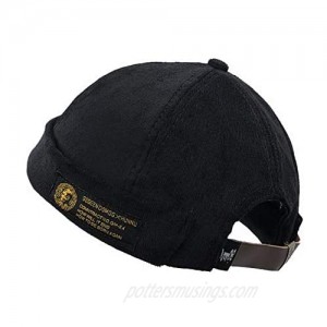 Zegoo Unisex Beanie Corduroy Docker Brimless Hat Rolled Cuff Harbour Hat