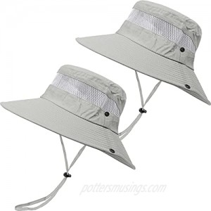 2 Pieces Boonie Sun Hat for Men & Women Bucket Hat with UV Protection UPF 50+ for Fishing Hiking Safari & Gardening