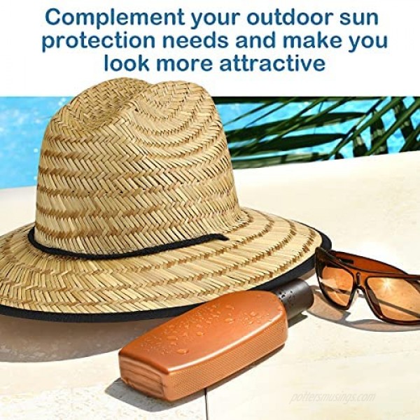 2 Pieces Outsider Sun Protection Hats Stylish Straw Hats Outdoor UV Protection Breathable Packable Beach Summer Hats for Men Women