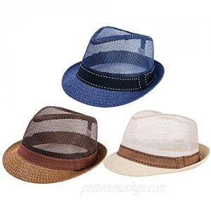 3 Packs Breathable Mesh Top Sun Hat- Unisex Ventilated Mesh Sun Protection Hat Crushable Twill-and-Mesh Summer Top Hat with Wide Brim in 3 Colors for Traveling Fishing Hiking