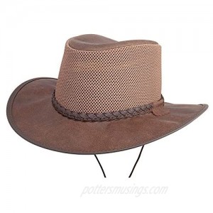American Hat Makers Breeze  Leather and Mesh Outdoor Sun Hat