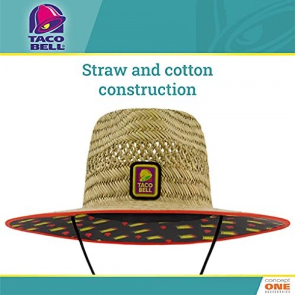 Concept One Taco Bell Straw Lifeguard Hat Natural One Size