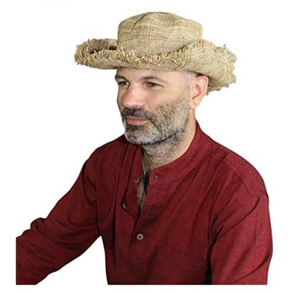 manakamana Handmade Hemp Sun Hat – Wired Wide Brim Hat for Men and Women