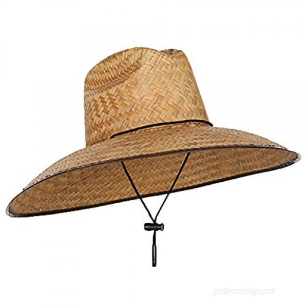 Men's Crushed Safari Straw Sun Hat Life Guard Hat Gardening Out Door