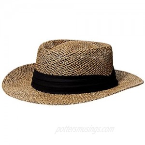 San Diego Hat Co. Men's Seagrass Sun Hat Natural/Black One Size