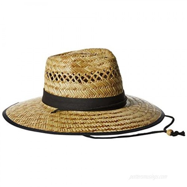 San Diego Hat Co. Men's Upf 50 Wide Brim Straw Lifeguard Outback Sun Natural One Size
