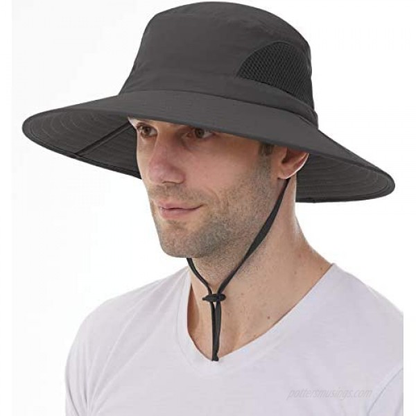 Sun Hats for Men Women Fishing Hat UPF 50+ Breathable Waterproof Wide Brim Hat