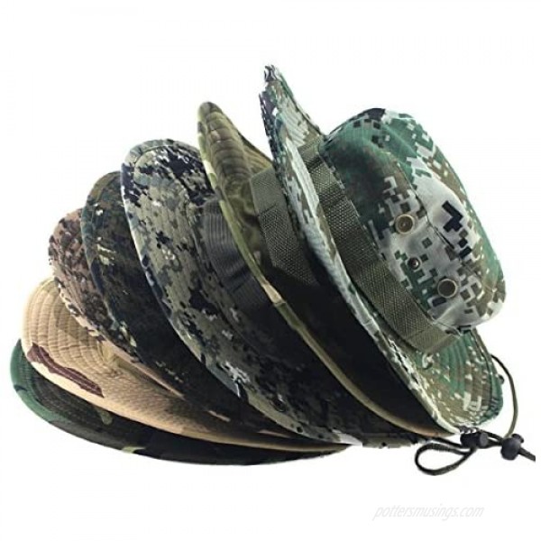 Tanming Outdoor Summer Wide Brim Boonie Hat Military Camo Sun Cap for Men or Women