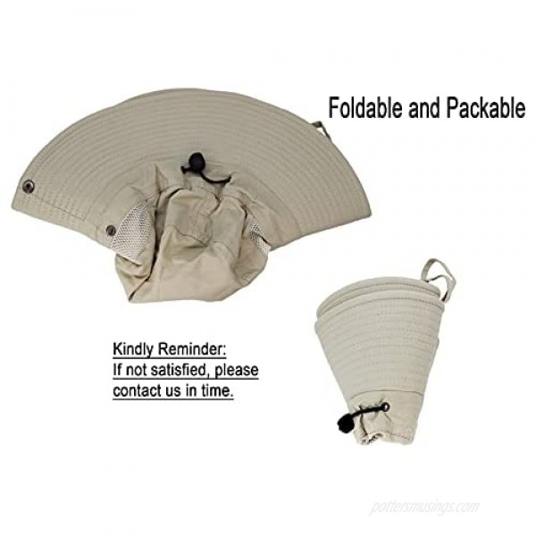 Women and Men Summer Mesh Wide Brim Sun Hat with Adjustable Chin String Breathable and Foldable.