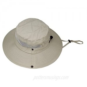 Women and Men Summer Mesh Wide Brim Sun Hat with Adjustable Chin String  Breathable and Foldable.