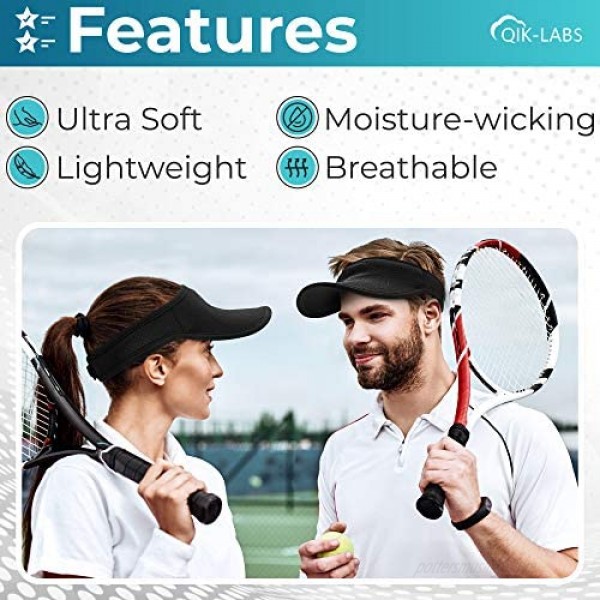 Black Sun Visors for Women and Men Adjustable Sun Visor Hats for Women Sports Visor Golf Visor Tennis Visor and Running Visor