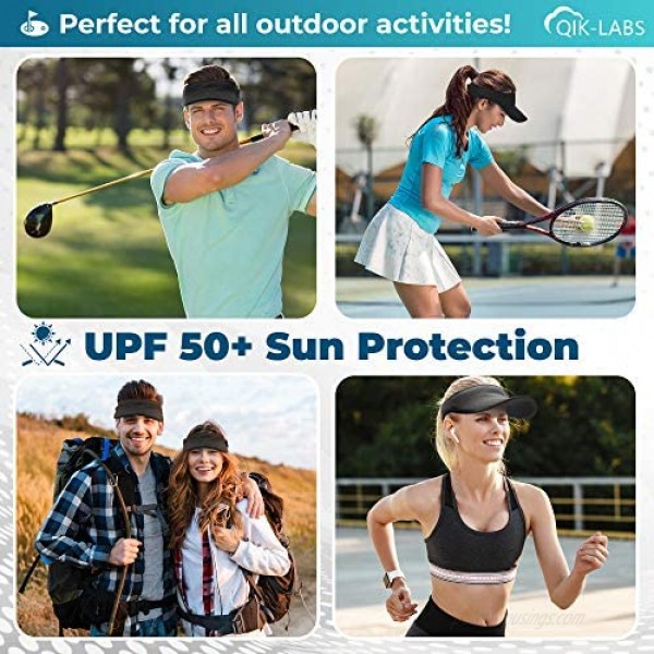 Black Sun Visors for Women and Men Adjustable Sun Visor Hats for Women Sports Visor Golf Visor Tennis Visor and Running Visor