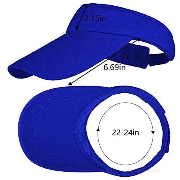 Cooraby 4 Pack Adjustable Sun Visors Outdoor Sport Sun Visors Hats with Long Brim for Men and Women
