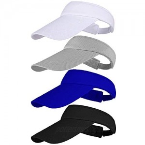 Cooraby 4 Pack Adjustable Sun Visors Outdoor Sport Sun Visors Hats with Long Brim for Men and Women