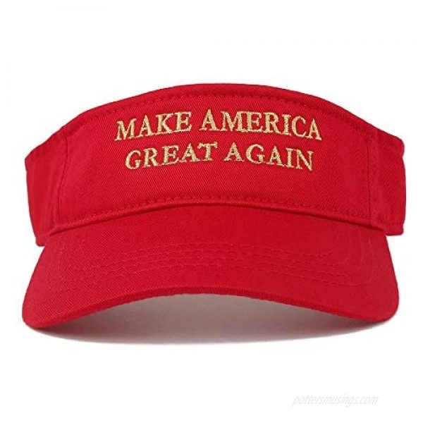 Donald Trump Visor Make America Great Again - Metallic Gold Embroidered Visor Cap