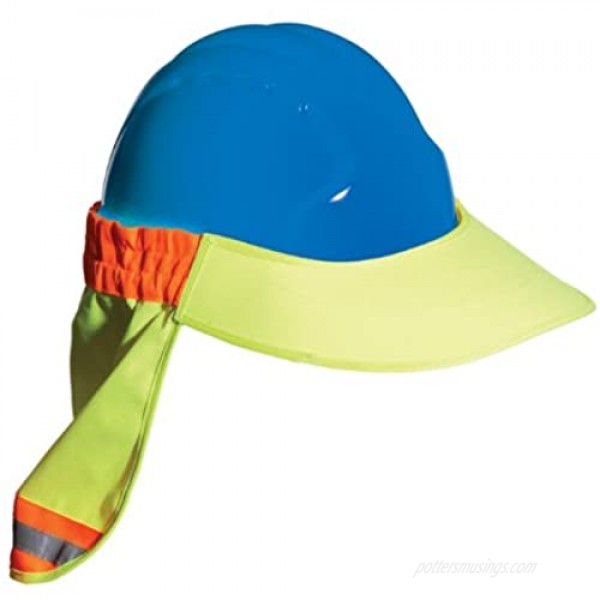 EZ-Cool 396-800-YEL Hi-Vis Hard Hat Neck Sun Shade With Visor Large Yellow