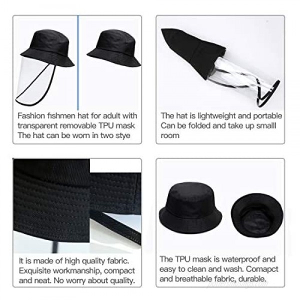 fancyfree Fashion Fishman Visor with Removable TPU Cover，Sun Hat Visor with Transparent Shield for Women and Men