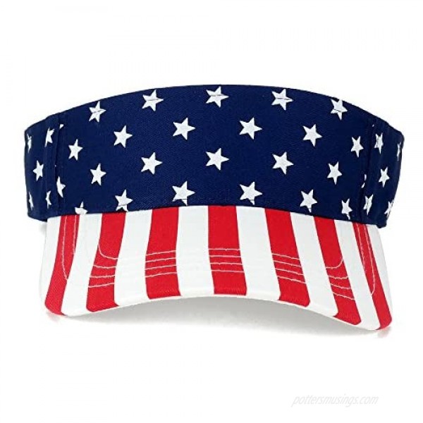 MG American USA Flags Stars and Stripes Patriotic Twill Cotton Visor