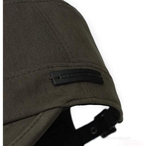 UNDERCONTROL Military Cadet Waxed Cap Adjustable Curved Visor Army Hat Unisex
