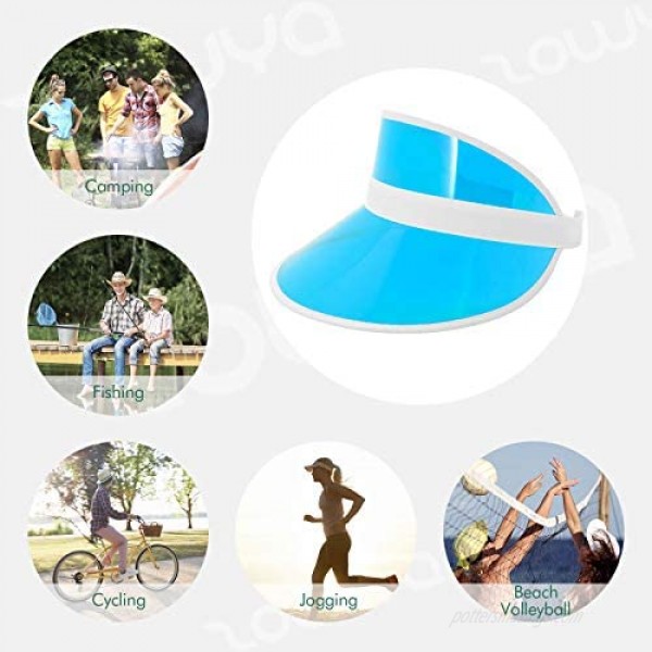 ZOWYA Transparent Sun Visor Hat for Women Men Plastic Clear Visor Caps Beach Golf Tennis Sports Cap 1 Pack