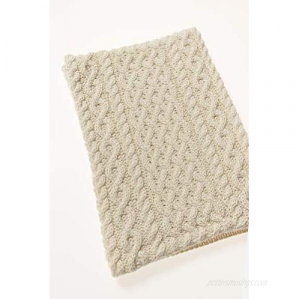 Aran Crafts Irish Soft Cable Knitted Trellis Pattern Scarf (100% Merino Wool)
