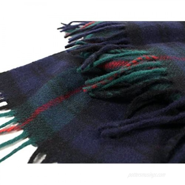 Biddy Murphy Plaid Wool Scarf 100% Lambswool Scarf 12 x 72 Long Made in Ireland