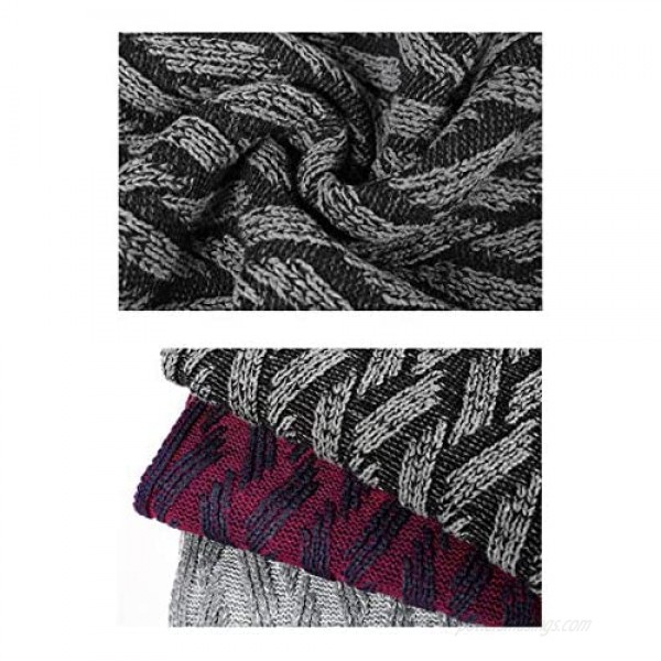 CACUSS Men's Long Thick Cable Cold Winter Warm Scarf Soft Knitted Neckwear Acrylic Scarves