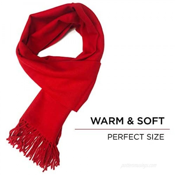 Calvia Cashmere Feel Scarf - Super Soft & Warm for Winter - Elegant Looks for Women & Men