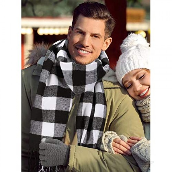 Christmas Winter Warm Set Knitted Beanie Hat Gloves and Soft Scarf for Women Men 3 Pieces